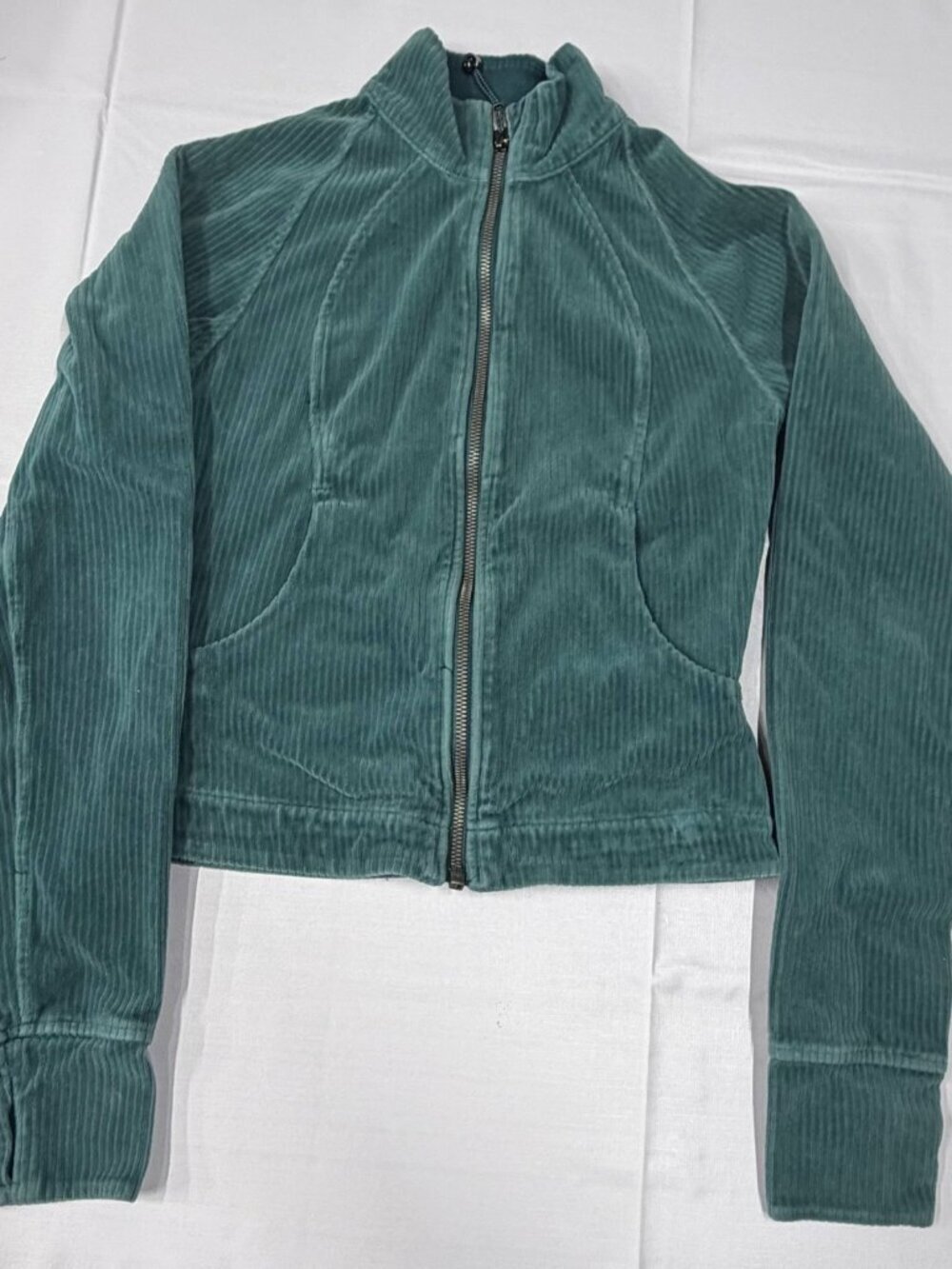 Lululemon Scuba Track Jacket velvet corduroy Storm Teal size 2